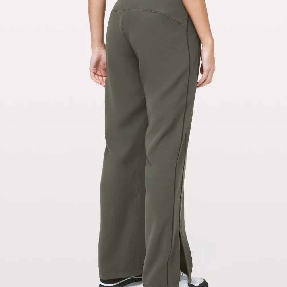 LULULEMON ON THE RIGHT TRACK DEEP GREEN SPLIT HEM PANTS SEE MEASUREMENTS - Picture 3 of 12
